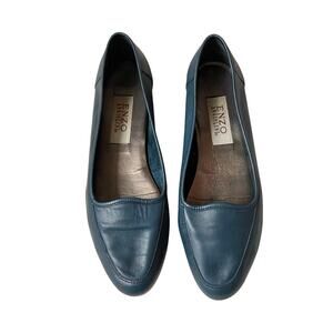 Enzo Angliolini Vintage Blue Leather Loafer Flats Size 9